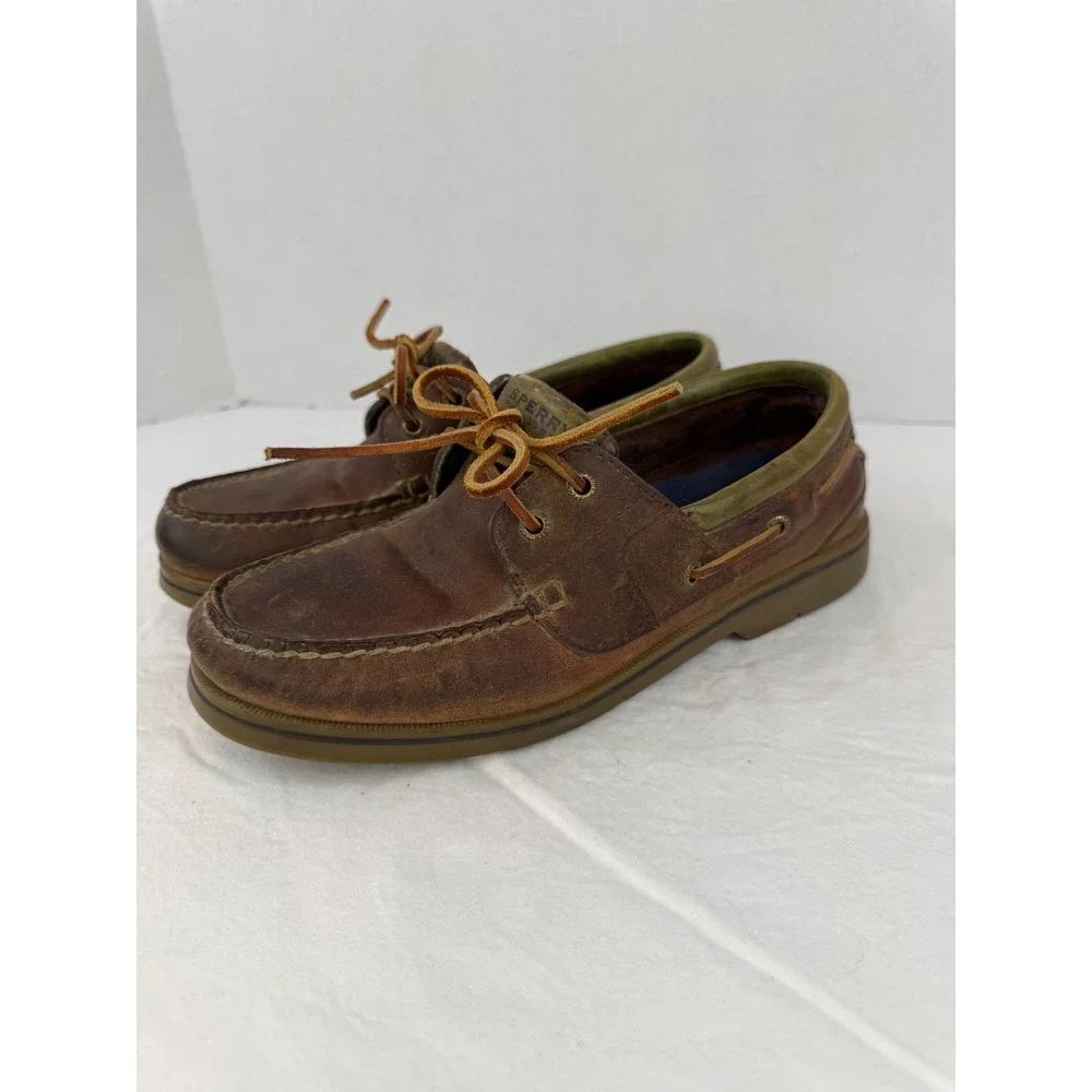 Sperry Top-Sider Mens Brown Leather Boat Shoes 0196105 Deck Shoes Size 8.5‎ M